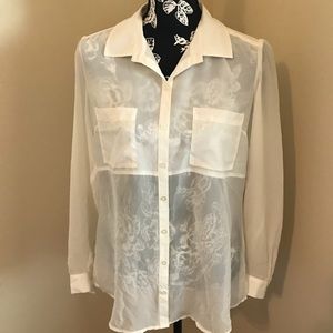 🐚❗️White Sheer Blouse by Candies